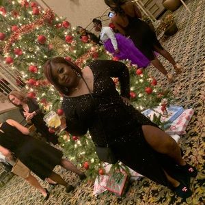 Long sleeve sequins dress